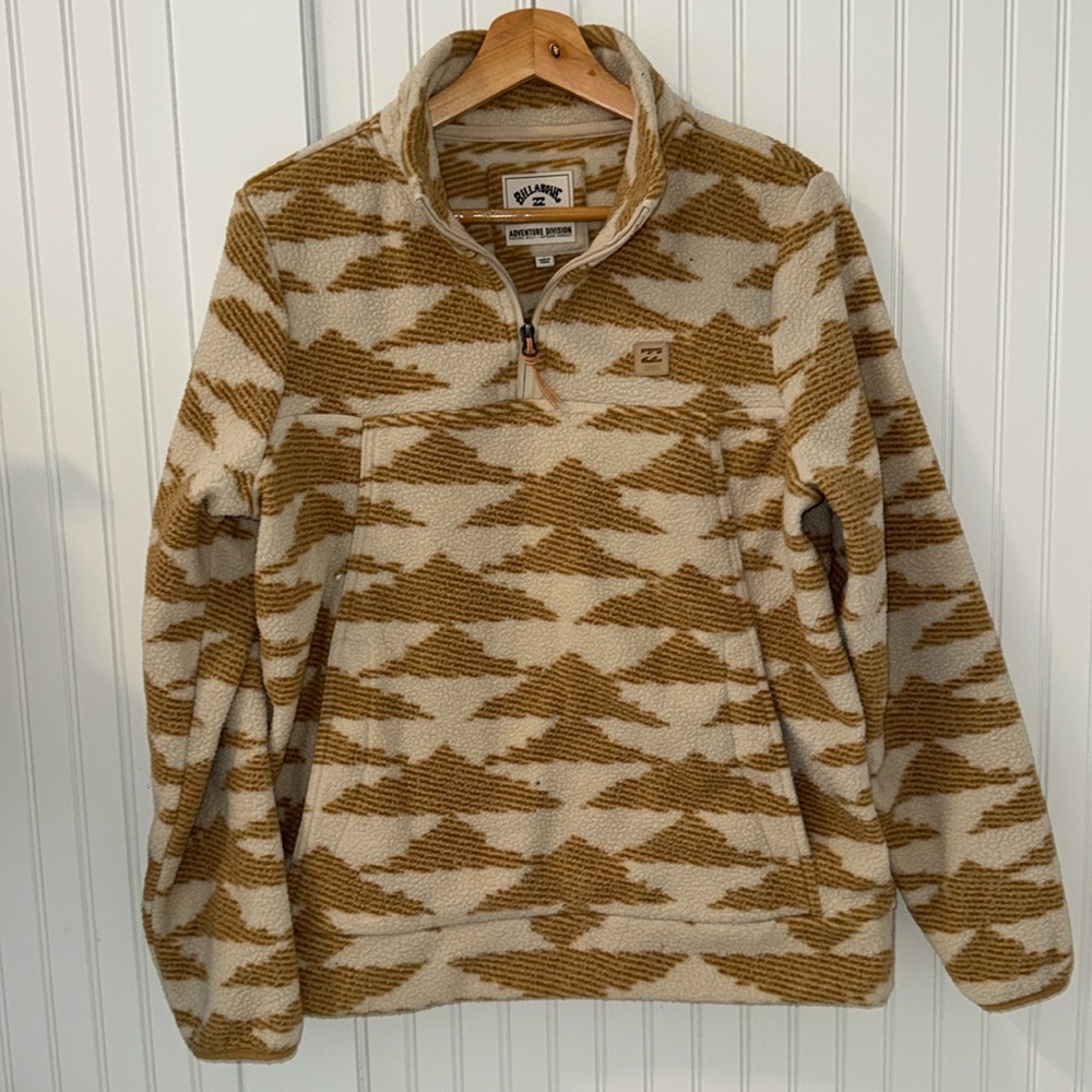 Billabong Sweatshirt Mens Large Adventure Division Fleece Quarter Zip Pullover
